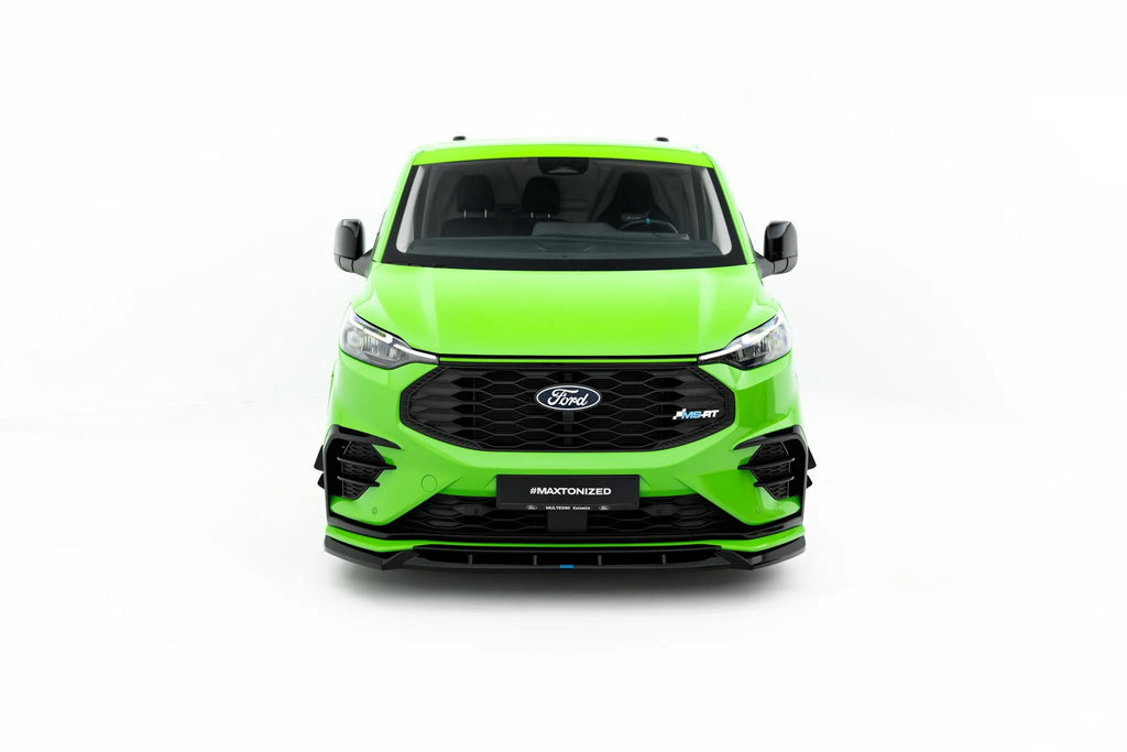 Maxton Design Street+ Spoilerlippe Front Ansatz Passend für Ford Transit Custom Msrt Mk2 Schwarz Hochglanz