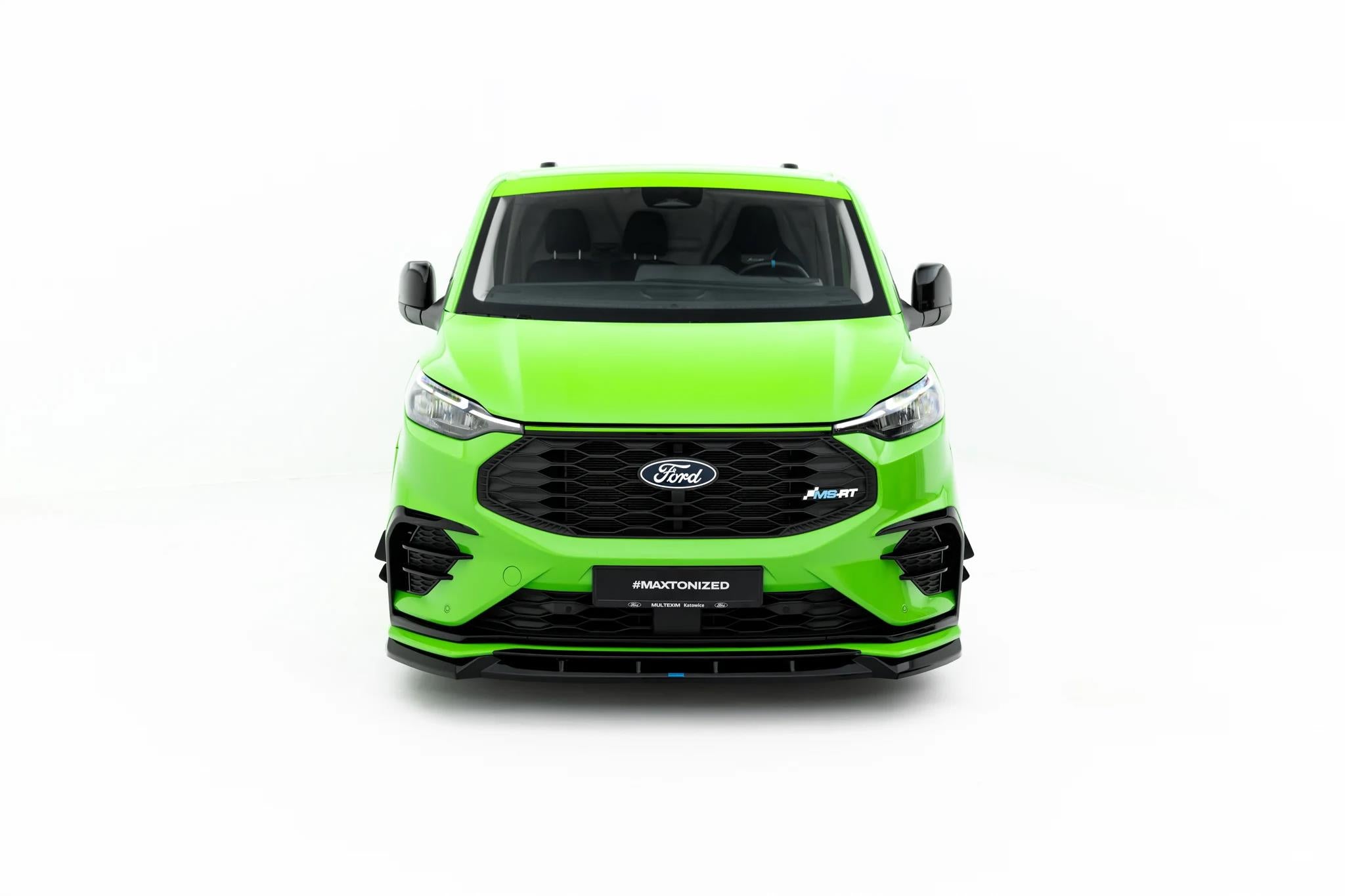 Maxton Design Street+ Spoilerlippe Front Ansatz Passend für Ford Transit Custom Msrt Mk2 Schwarz Hochglanz