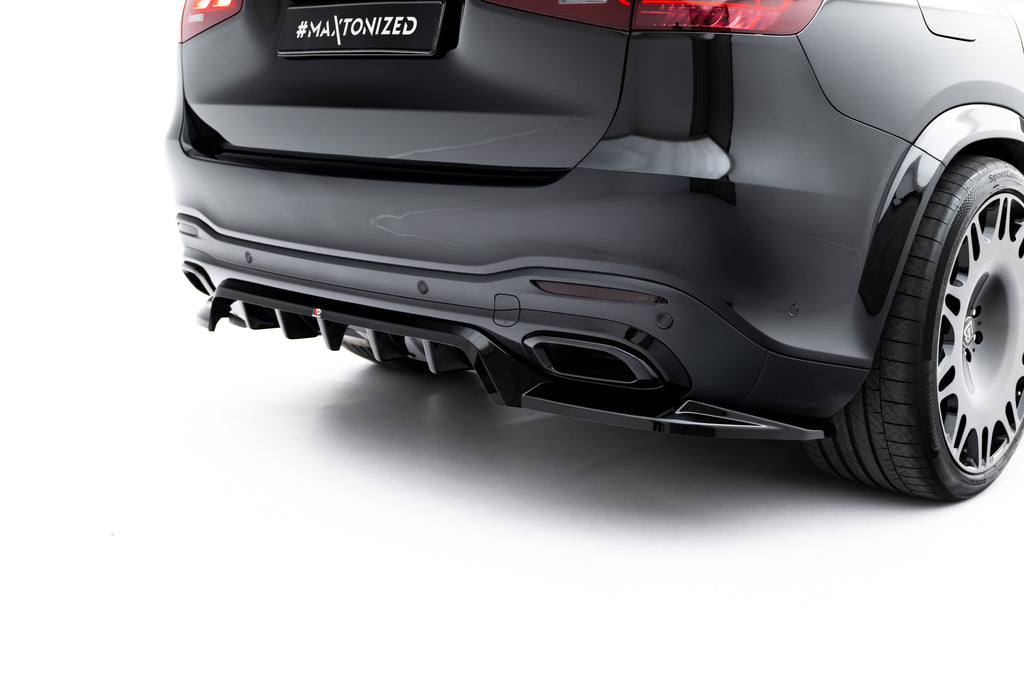 Maxton Design Street+ Mittlerer Diffusor RACE V.2 passend für Mercedes-Benz GLS AMG-Line X167 schwarz Hochglanz