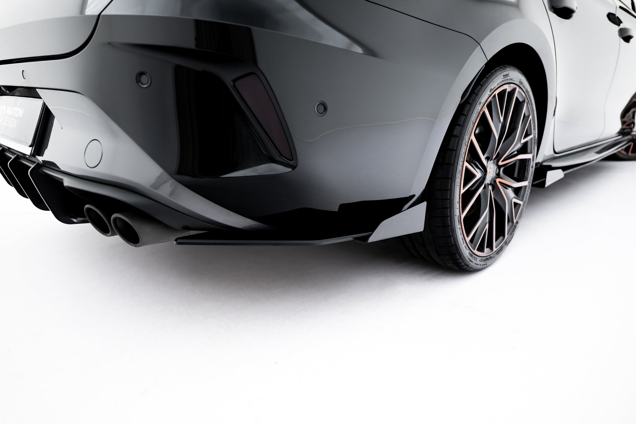 Maxton Design Street Pro Heck Ansatz Flaps Diffusor + Flaps passend für Cupra Leon ST Mk1 Facelift schwarz Hochglanz