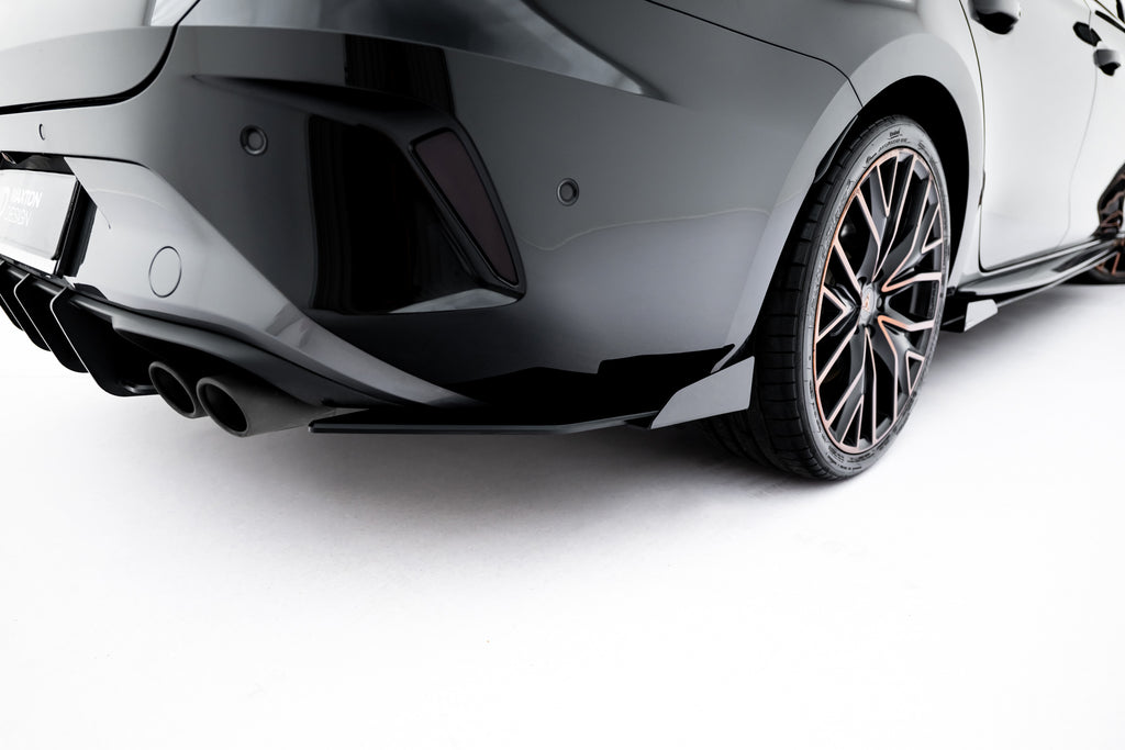 Maxton Design Street Pro Heck Ansatz Flaps Diffusor + Flaps passend für Cupra Leon ST Mk1 Facelift schwarz Hochglanz