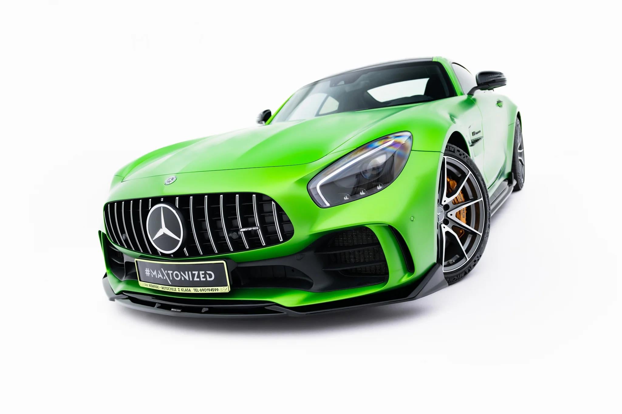Maxton Design Street+ Spoilerlippe Front Ansatz passend für Mercedes-AMG GT R C190 Facelift schwarz Hochglanz
