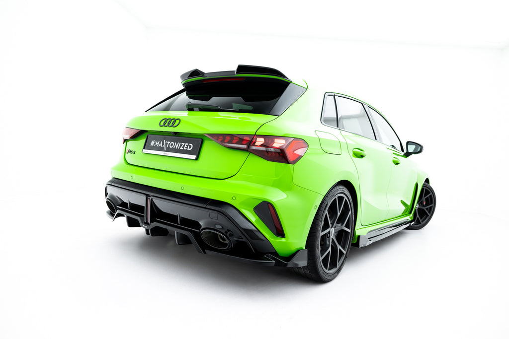 Maxton Design Street+ Mittlerer Diffusor RACE passend für V.3 Audi RS3 Sportback 8Y Facelift schwarz Hochglanz