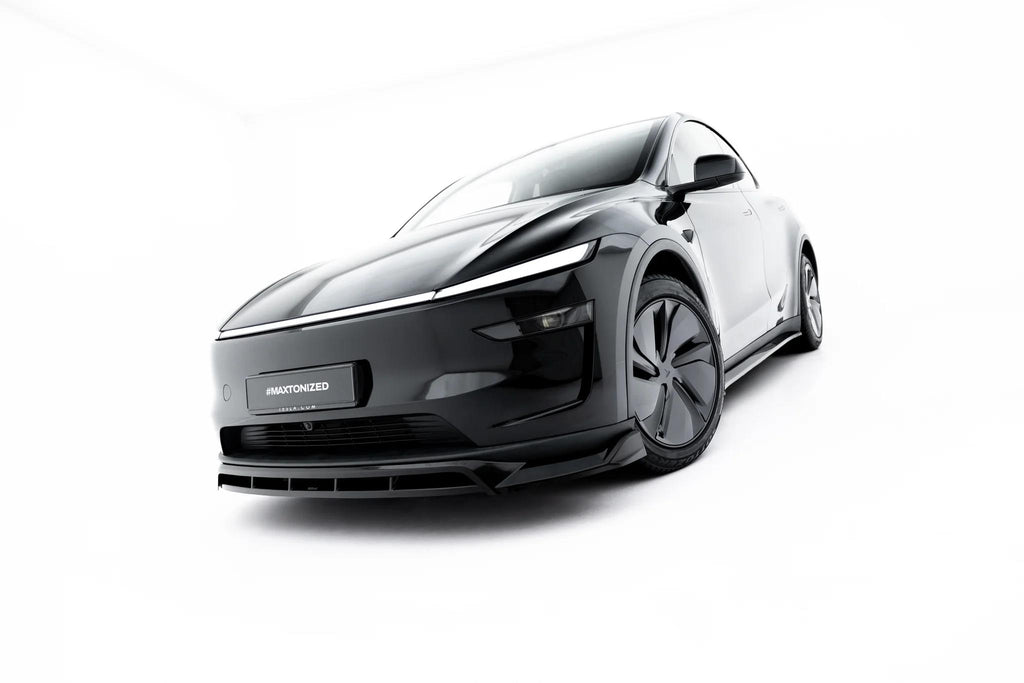 Maxton Design Street+ Spoilerlippe Front Ansatz passend für Tesla Model Y Premium Mk1 Facelift schwarz Hochglanz