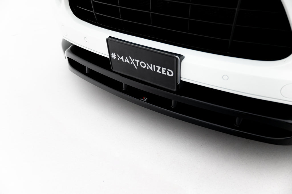 Maxton Design Street+ Spoilerlippe Front Ansatz passend für Porsche Cayenne Turbo / Standard Mk2 schwarz Hochglanz