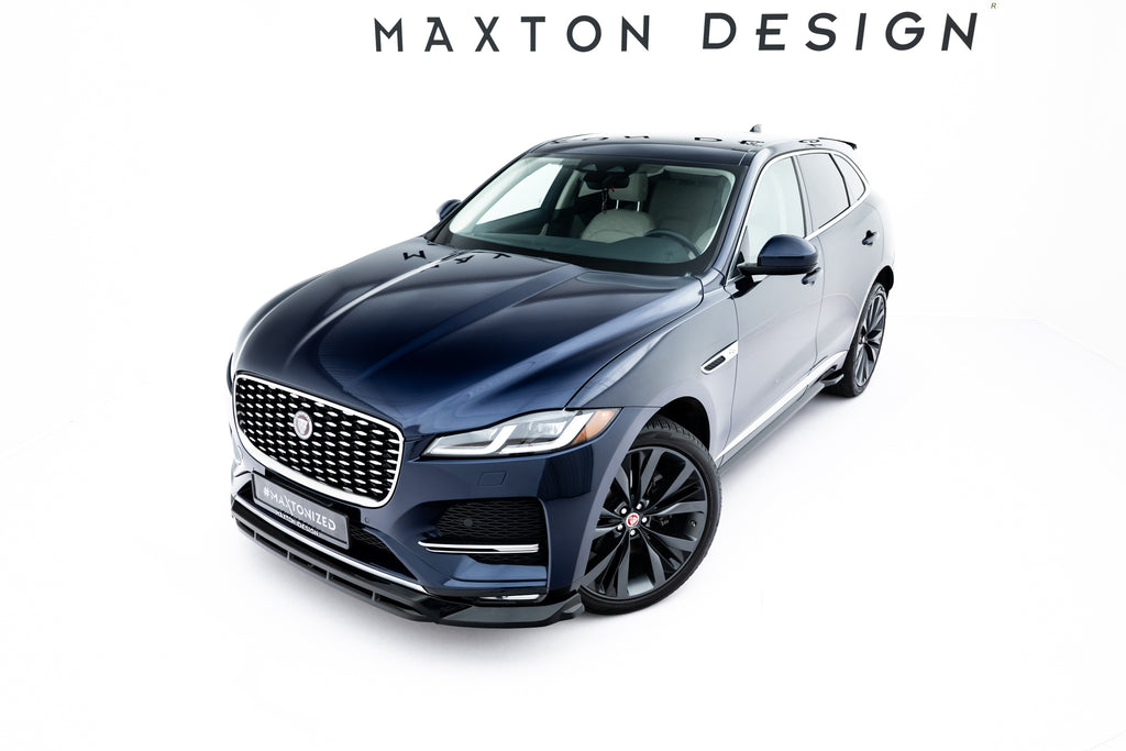 Maxton Design Street+ Spoilerlippe Front Ansatz passend für Jaguar F-Pace R-Sport X761 Facelift schwarz Hochglanz