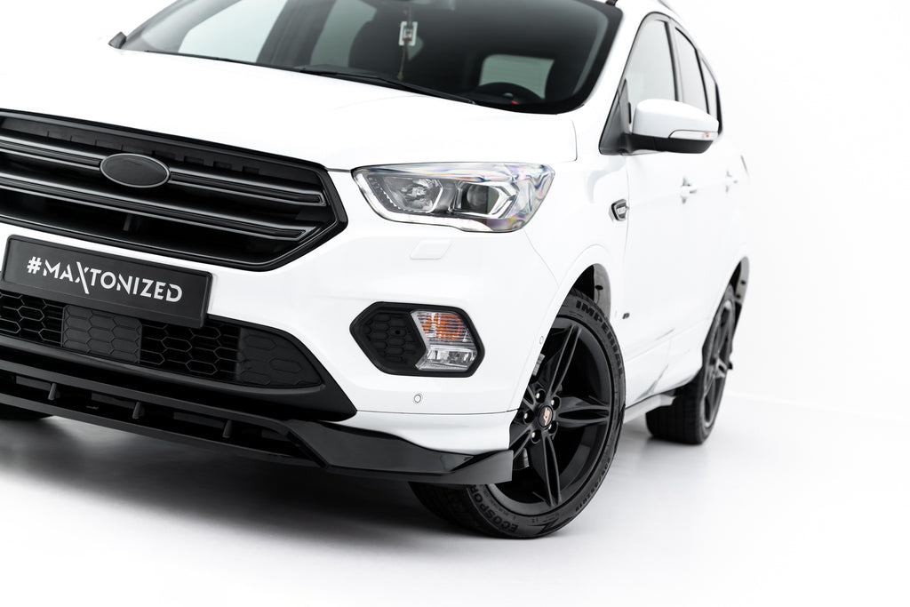 Maxton Design Street+ Spoilerlippe Front Ansatz passend für Ford Kuga ST-Line Mk2 Facelift schwarz Hochglanz