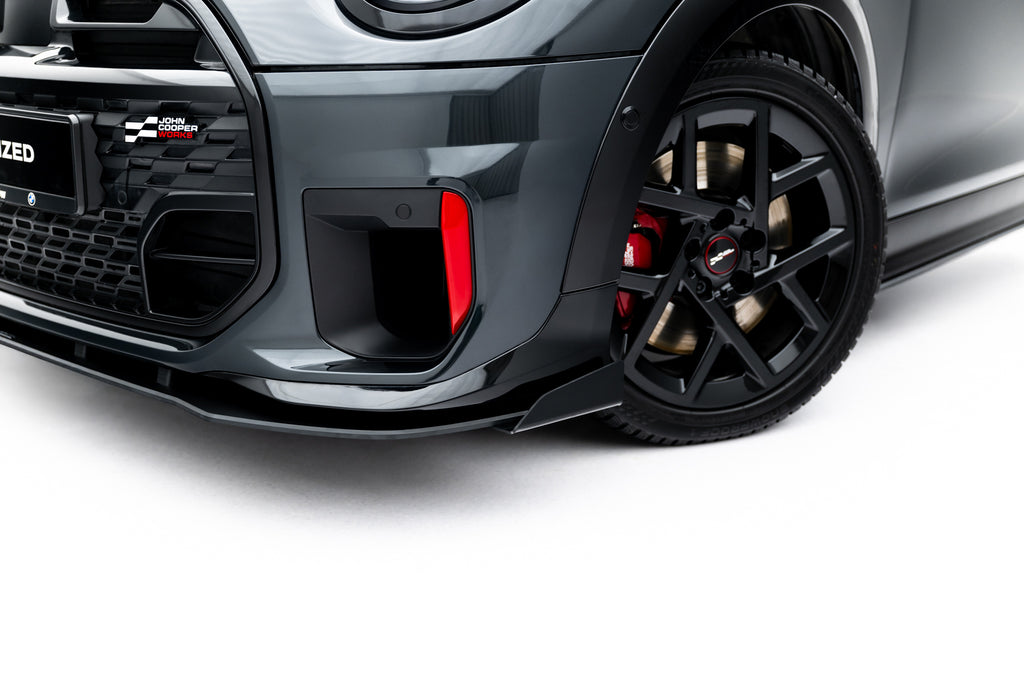 Maxton Design Front Stoßstange Flaps für Mini Cooper John Cooper Works F65 [2025-] | Schwarz Hochglanz | ABS-Kunststoff