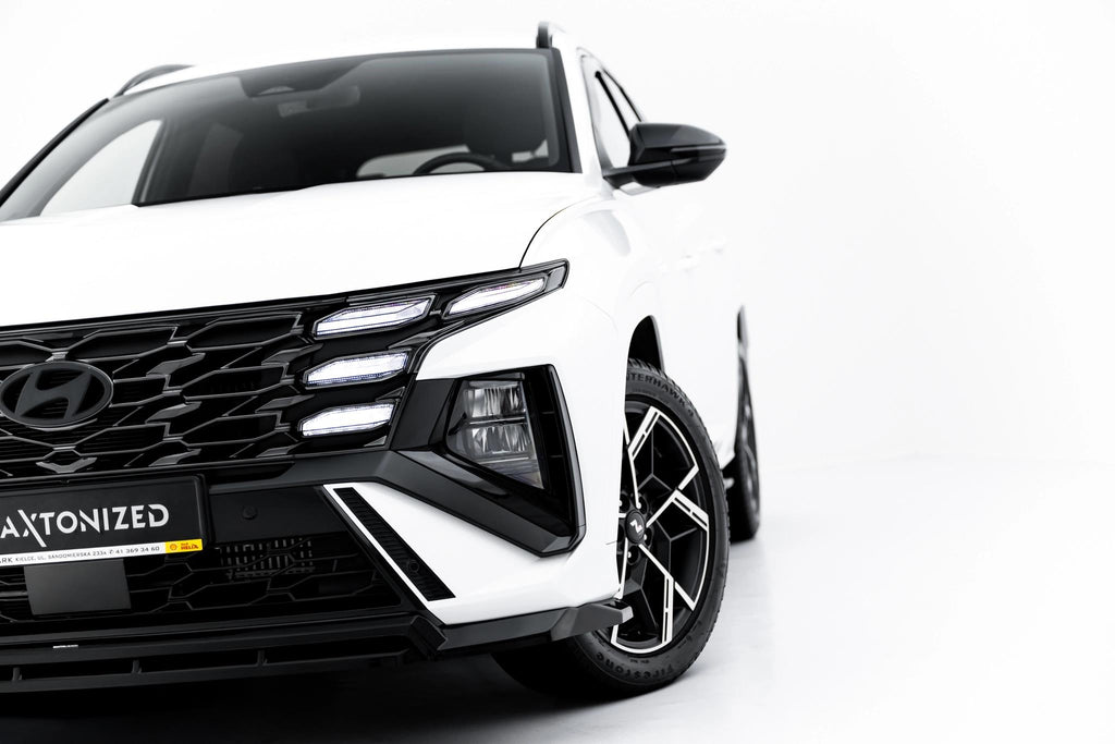 Maxton Design Street+ Spoilerlippe Front Ansatz passend für Hyundai Tucson N-Line Mk4 Facelift schwarz Hochglanz