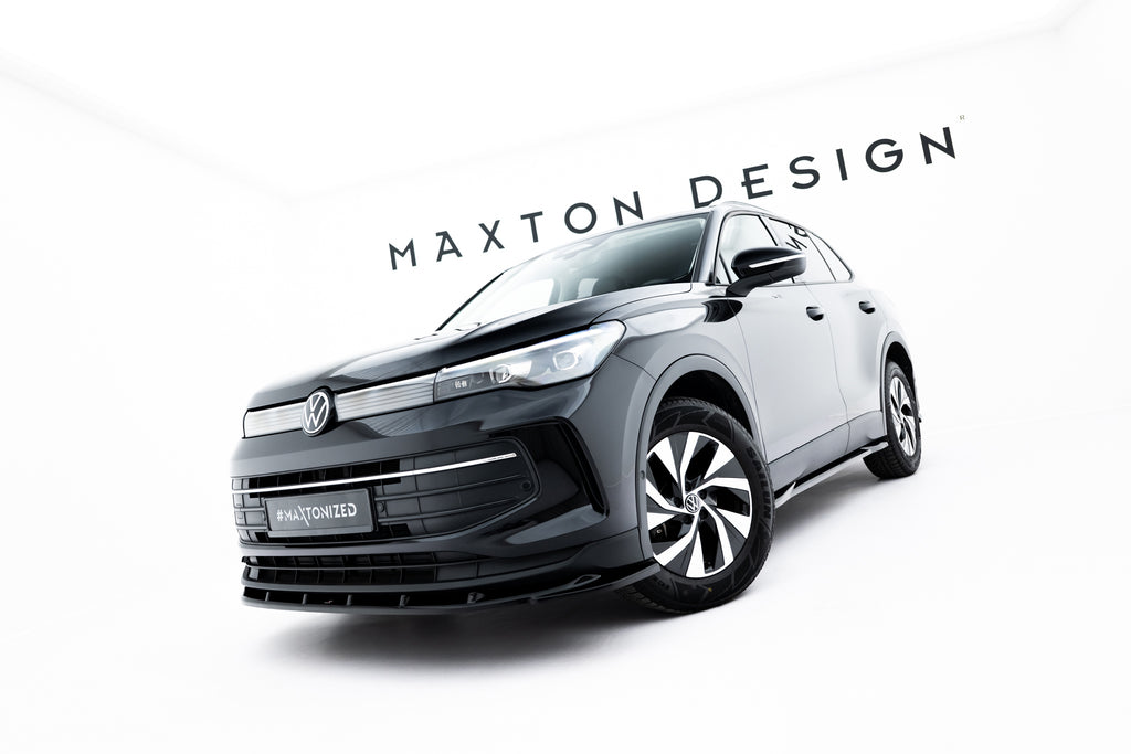 Maxton Design Street+ Spoilerlippe Front Ansatz V.2 passend für VW Tiguan Mk3 schwarz Hochglanz