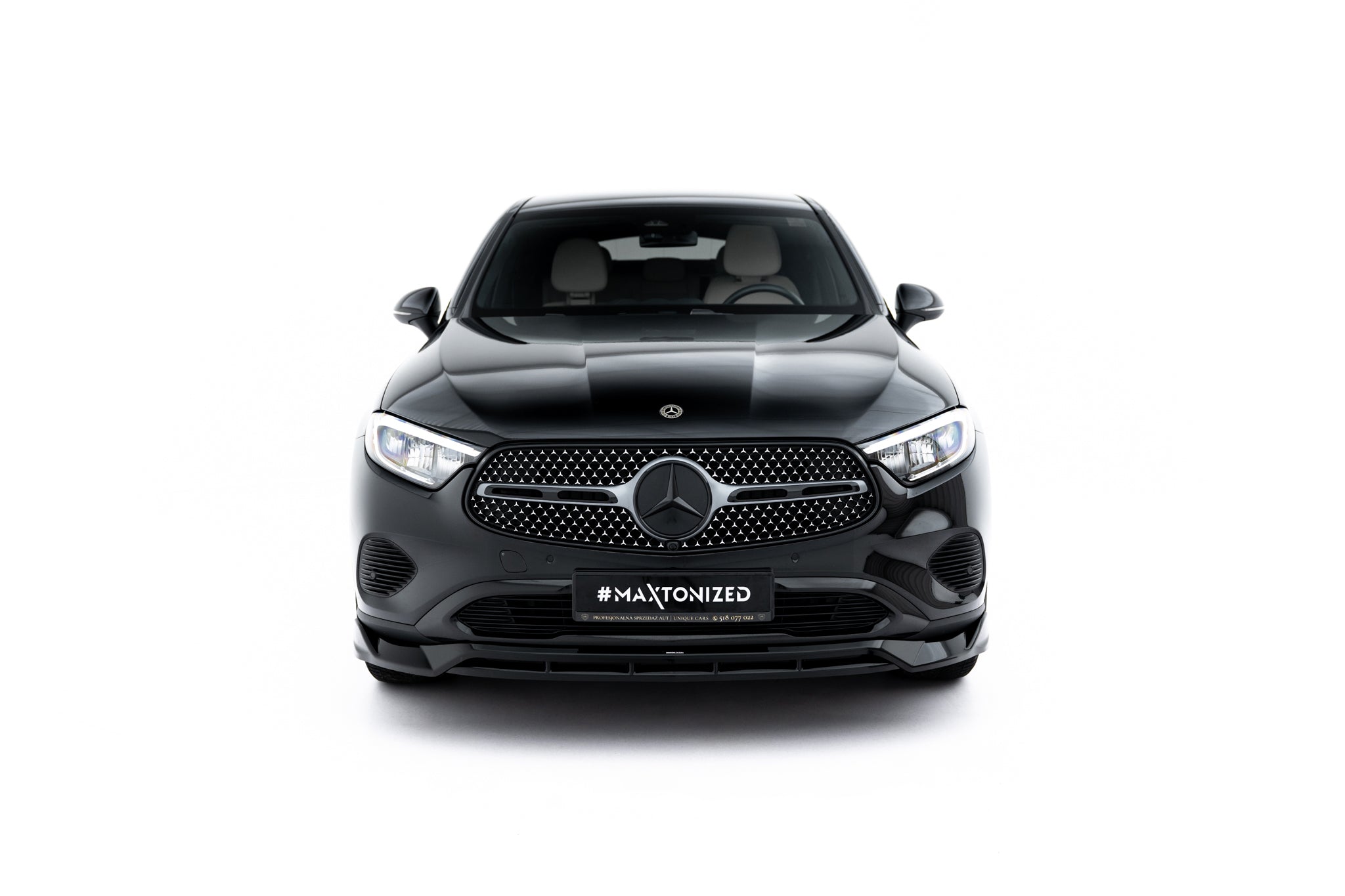 Maxton Design Street+ Spoilerlippe Front Ansatz passend für Mercedes-Benz GLC Coupe C254 schwarz Hochglanz
