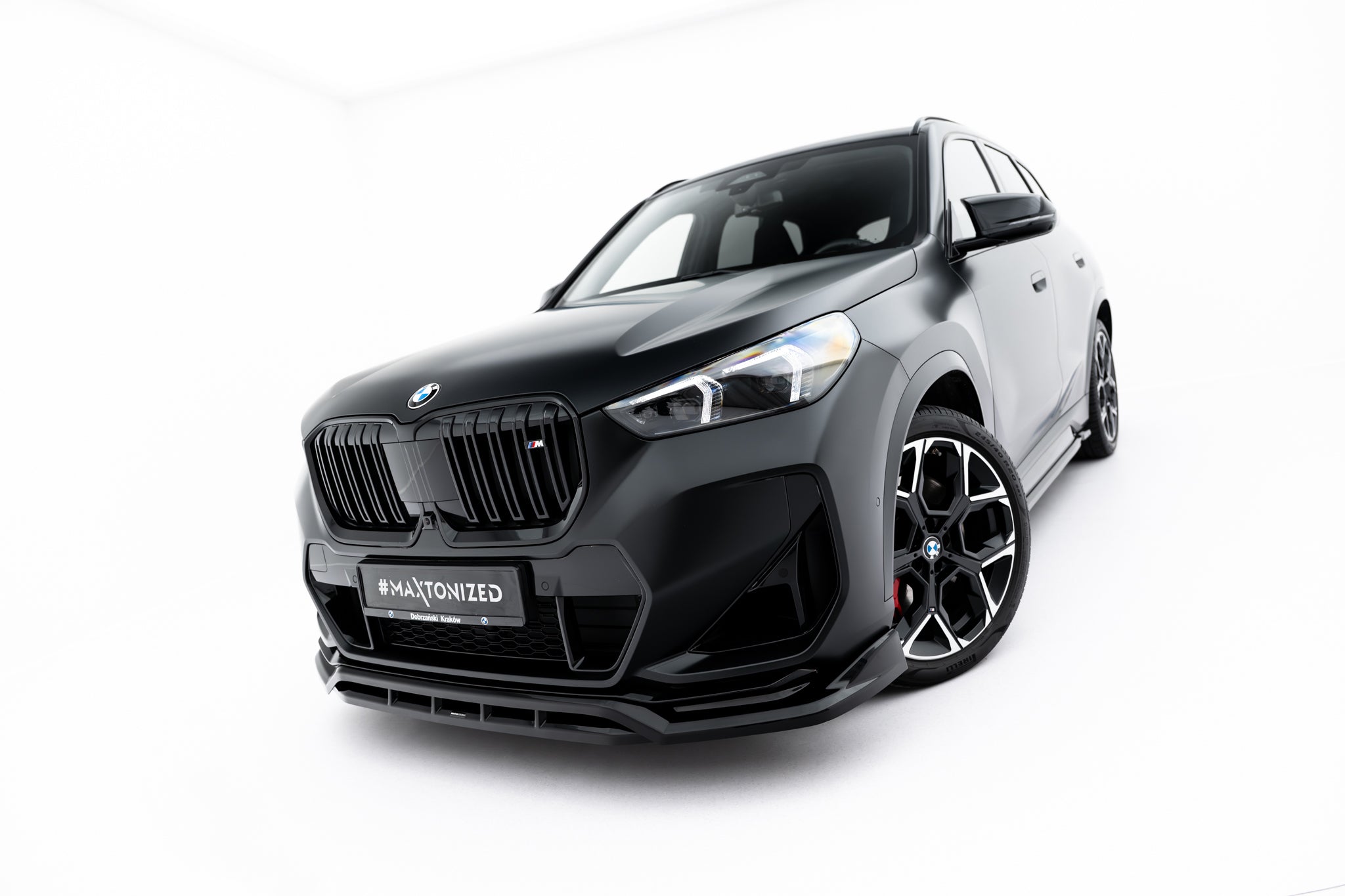 Maxton Design Street+ Spoilerlippe Front Ansatz passend für BMW X1 M35i U11 schwarz Hochglanz