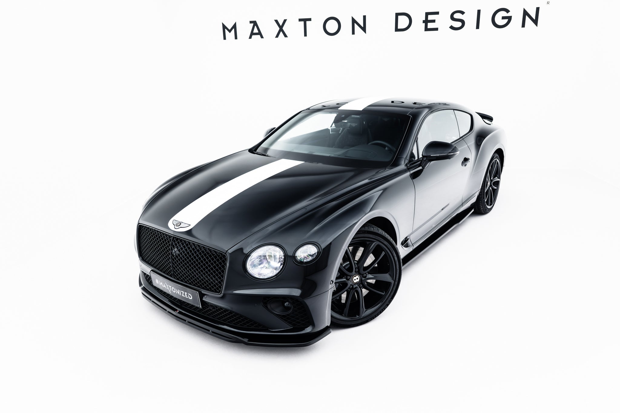 Maxton Design Street+ Spoilerlippe Front Ansatz passend für Bentley Continental GT Coupe Mk3 schwarz Hochglanz