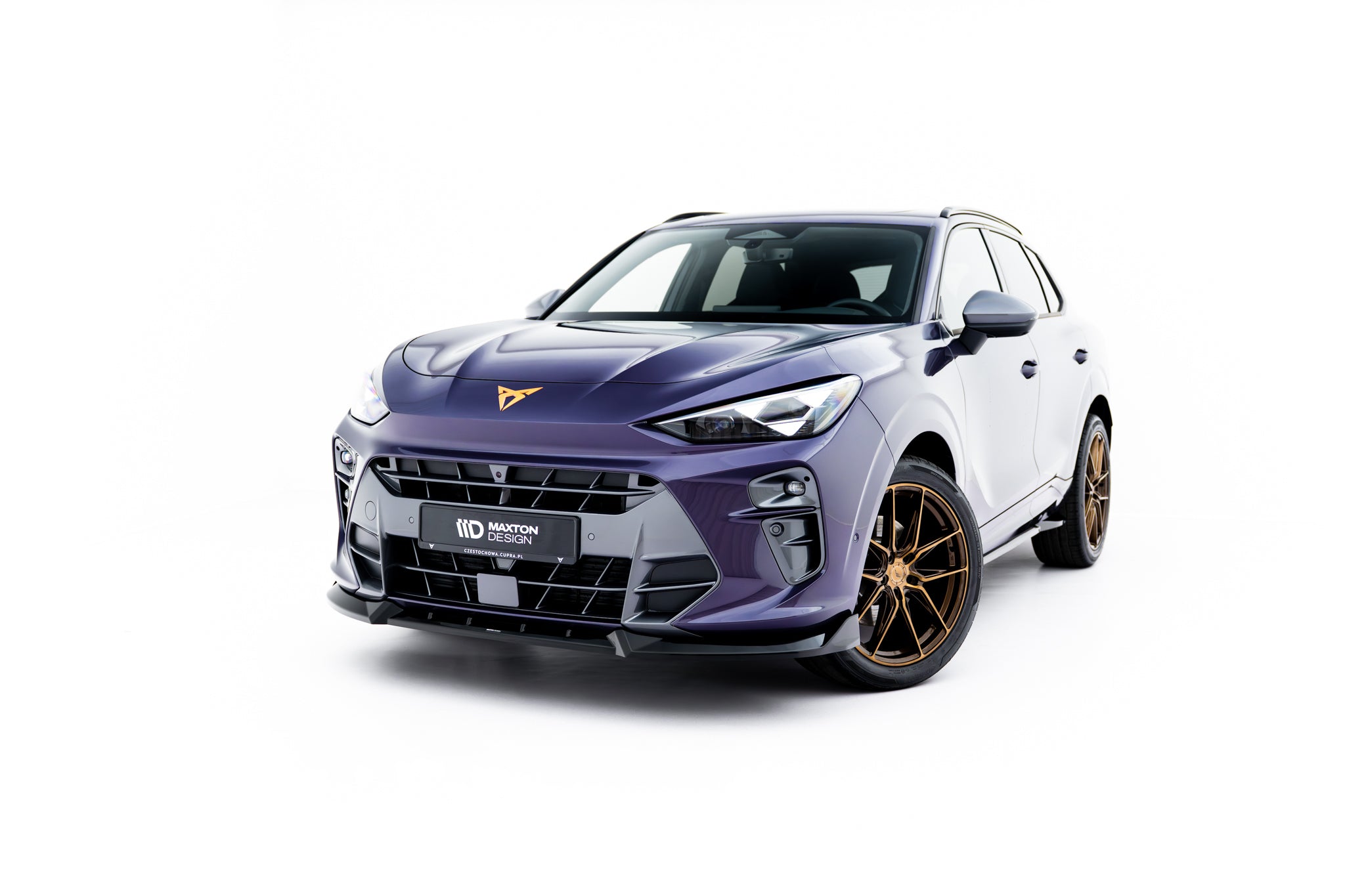 Maxton Design Street+ Spoilerlippe Front Ansatz V.1 passend für Cupra Terramar Mk1 schwarz Hochglanz