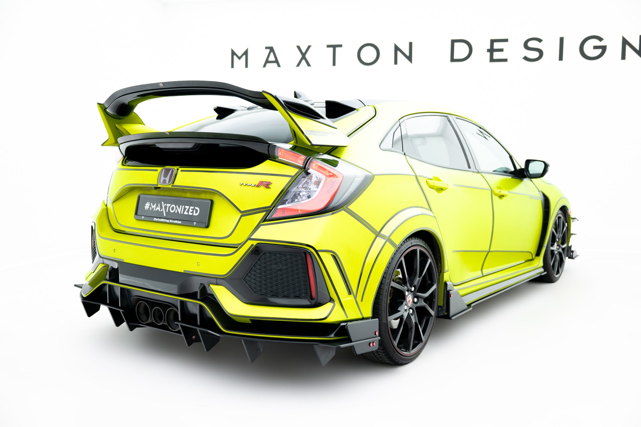 Maxton Design Robuste Racing Diffusor Heck Ansatz passend für Honda Civic Type-R Mk10 / Mk10 Facelift