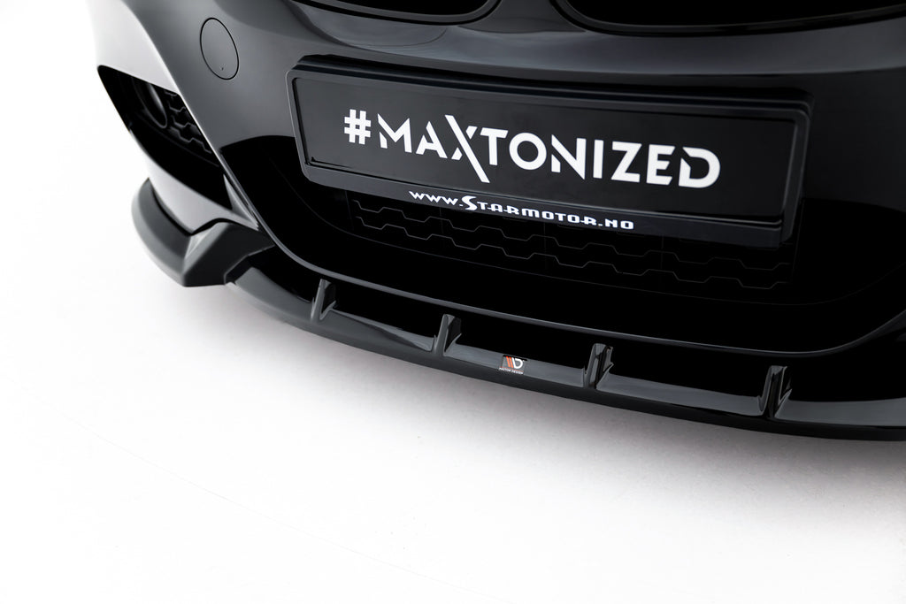 Maxton Design Street+ Spoilerlippe Front Ansatz V.1 passend für BMW 3er GT M-Paket F34 schwarz Hochglanz