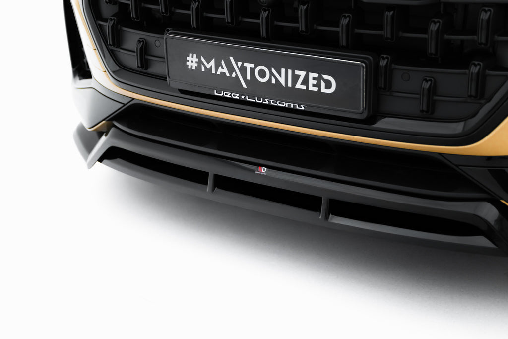 Maxton Design Street+ Spoilerlippe Front Ansatz passend für Audi Q8 Mk1 Facelift schwarz Hochglanz