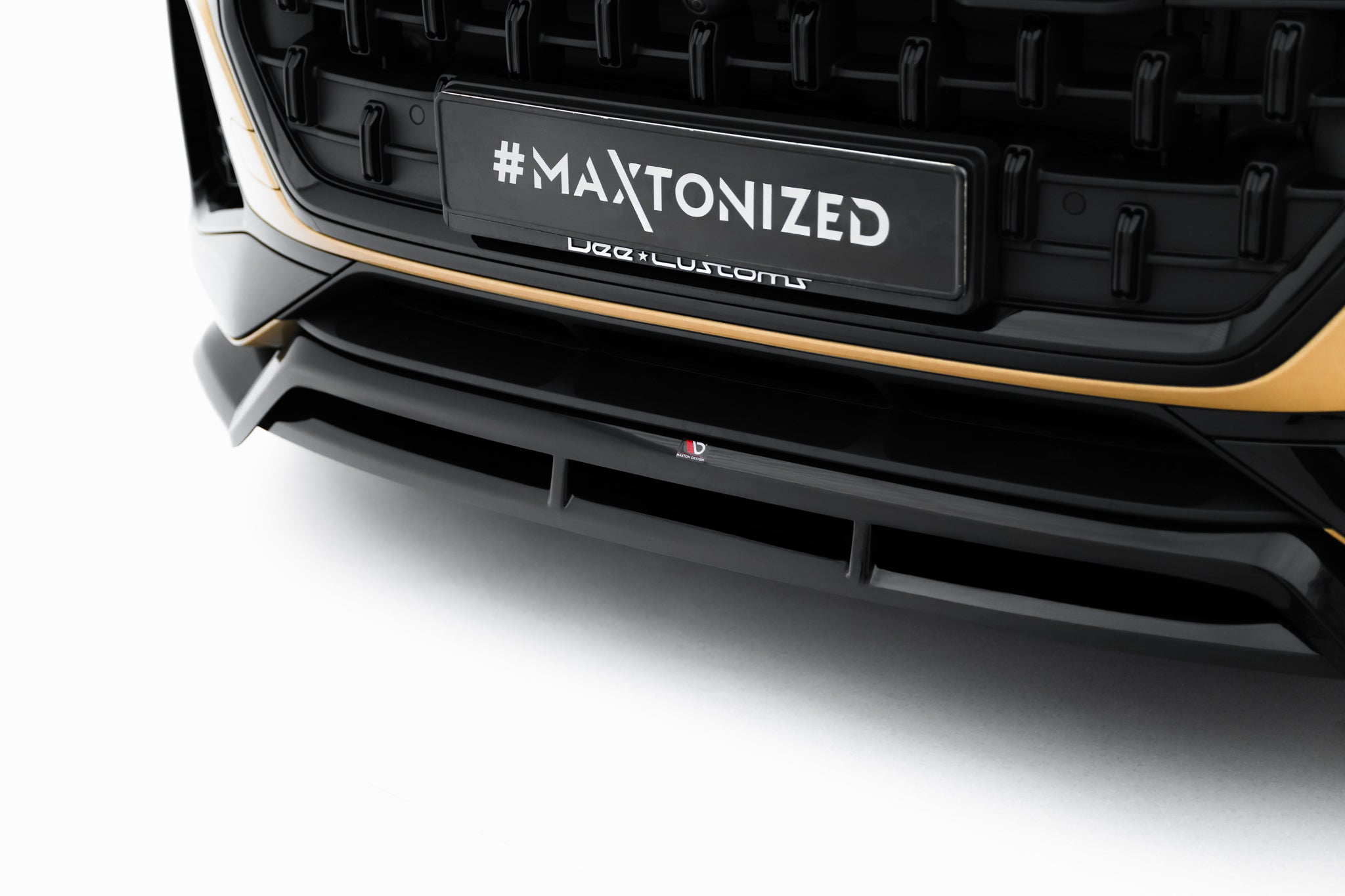 Maxton Design Street+ Spoilerlippe Front Ansatz passend für Audi Q8 Mk1 Facelift schwarz Hochglanz
