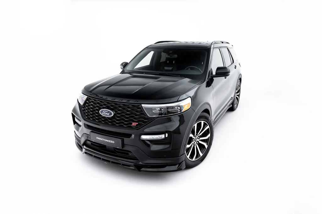 Maxton Design Street+ Spoilerlippe Front Ansatz für Ford Explorer ST Mk6 [2019-2024] | Schwarz Hochglanz | ABS-Kunststoff | mit TTG (eintragungsfrei)