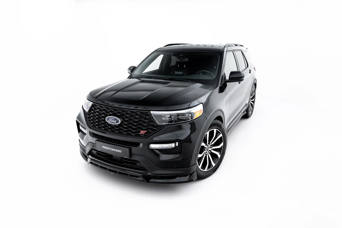 Maxton Design Street+ Spoilerlippe Front Ansatz für Ford Explorer ST Mk6 [2019-2024] | Schwarz Hochglanz | ABS-Kunststoff | mit TTG (eintragungsfrei)