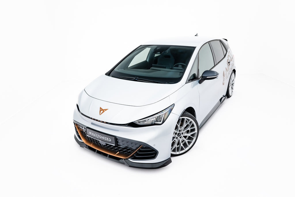 Maxton Design Street+ Spoilerlippe Front Ansatz V.1 passend für Cupra Born Mk1 schwarz Hochglanz