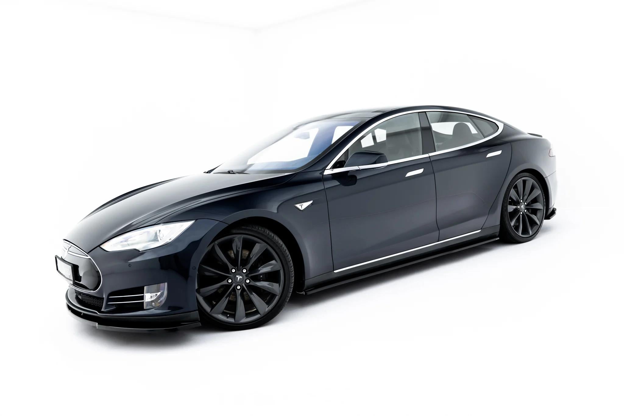 Maxton Design Street+ Seitenschweller Leisten V.2 passend für Tesla Model S Mk1 schwarz Hochglanz
