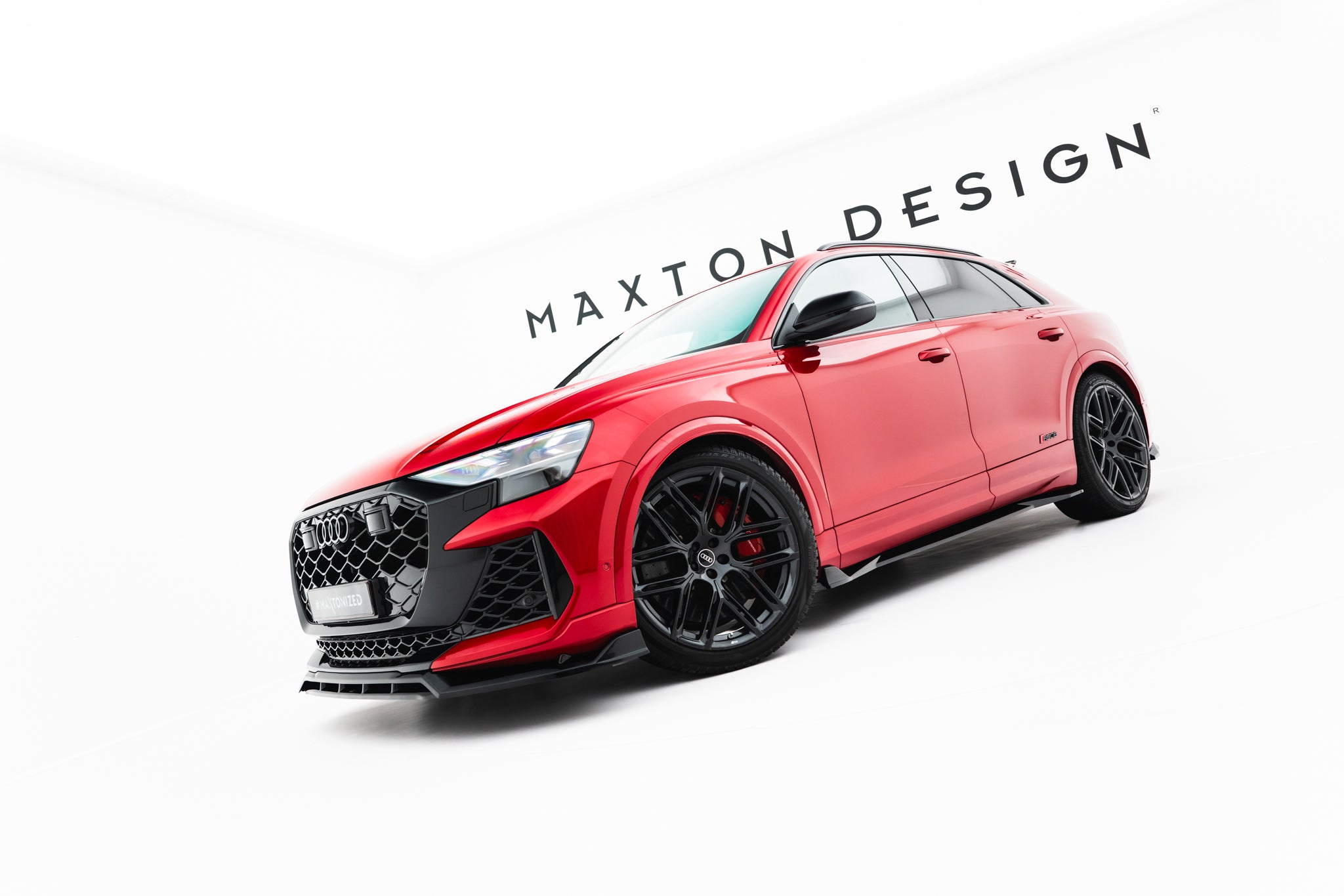 Maxton Design Street+ Seitenschweller Leisten passend für Audi RSQ8 Mk1 Facelift schwarz Hochglanz