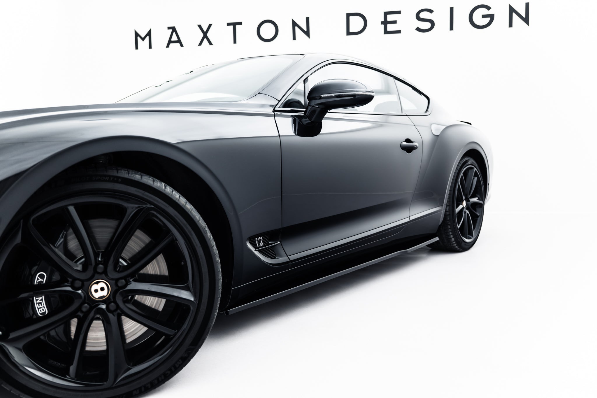 Maxton Design Street+ Seitenschweller Leisten passend für Bentley Continental GT Coupe Mk3 schwarz Hochglanz