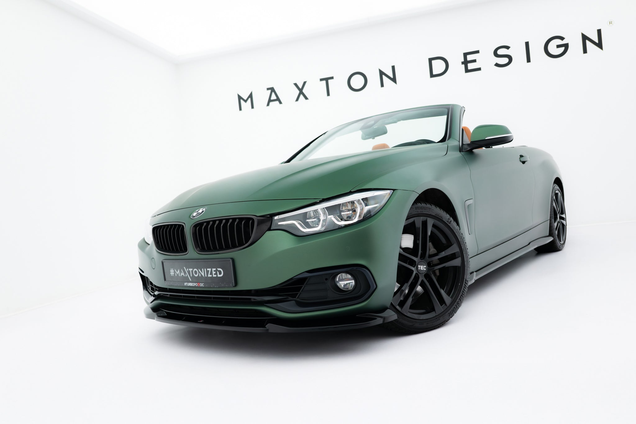 Maxton Design Street+ Spoilerlippe Front Ansatz passend für BMW 4er Cabrio / Coupe F33 / F32 schwarz Hochglanz