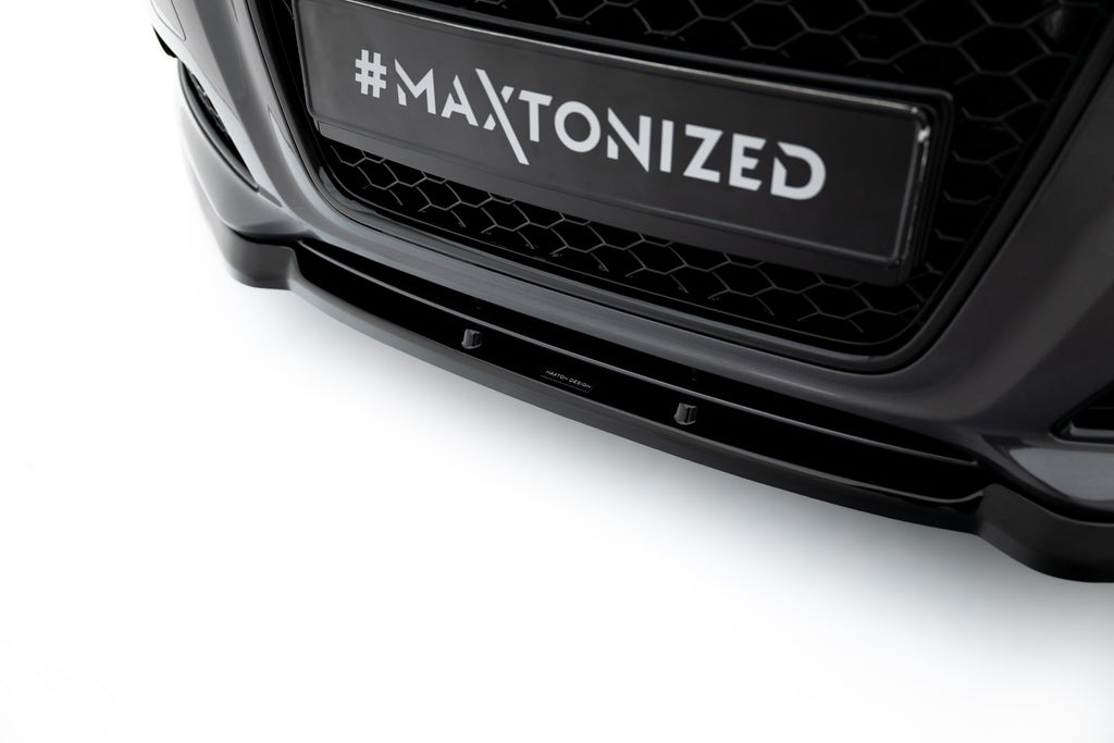 Maxton Design Street+ Spoilerlippe Front Ansatz passend für Audi A3 8P Facelift schwarz Hochglanz
