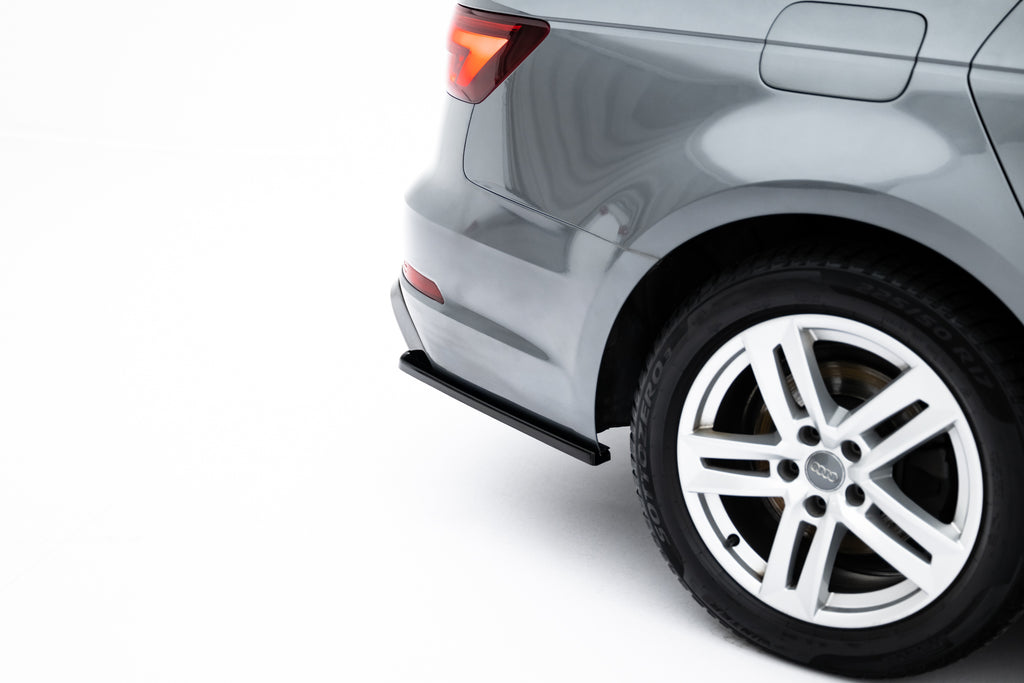 Maxton Design Heck Ansatz Flaps Diffusor passend für Audi A4 / A4 S-Line / S4 Limousine / Avant B9 schwarz Hochglanz