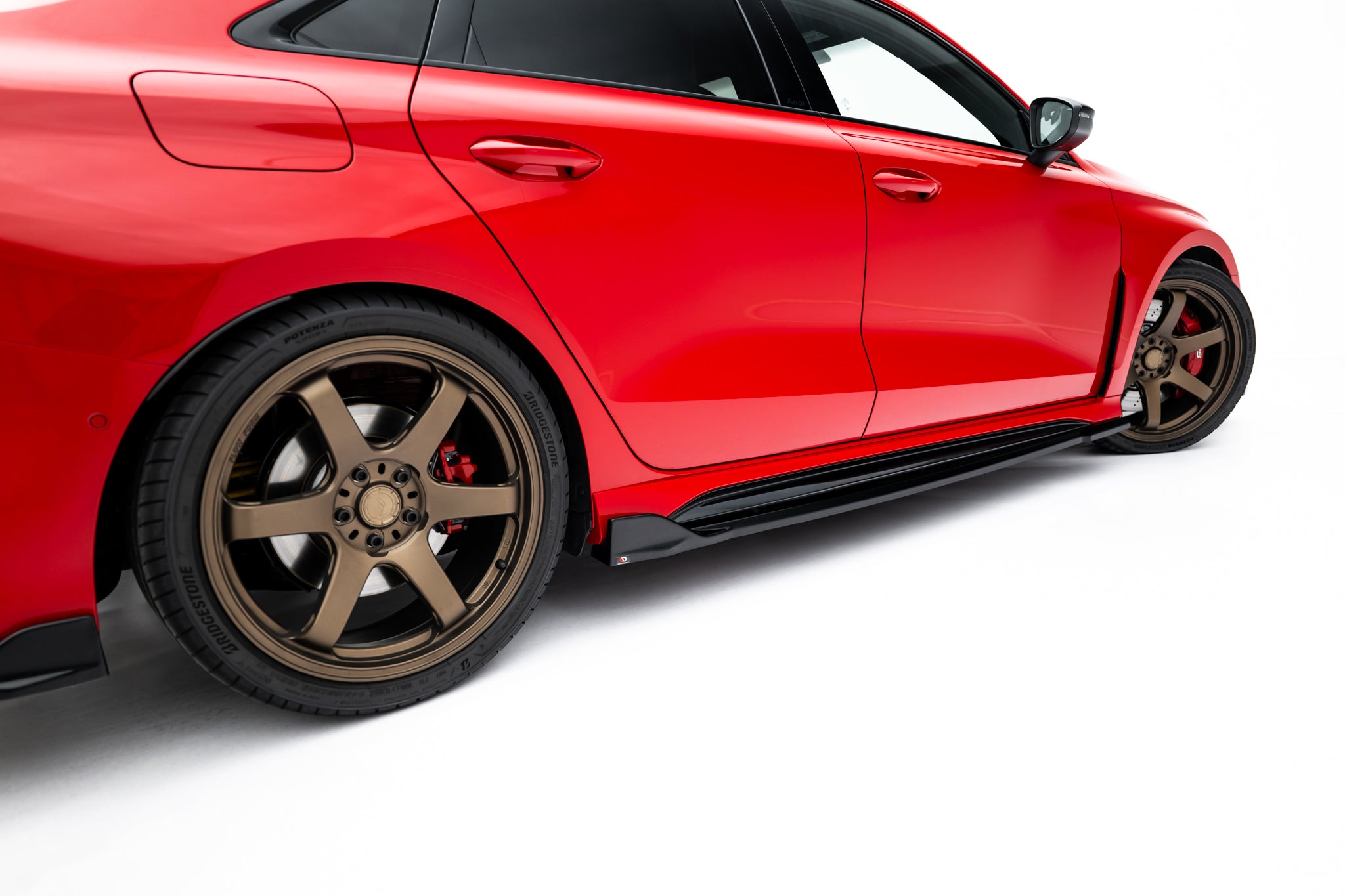 Maxton Design Street+ Seitenschweller Leisten V.2 passend für Audi RS3 Sportback 8Y Facelift schwarz Hochglanz