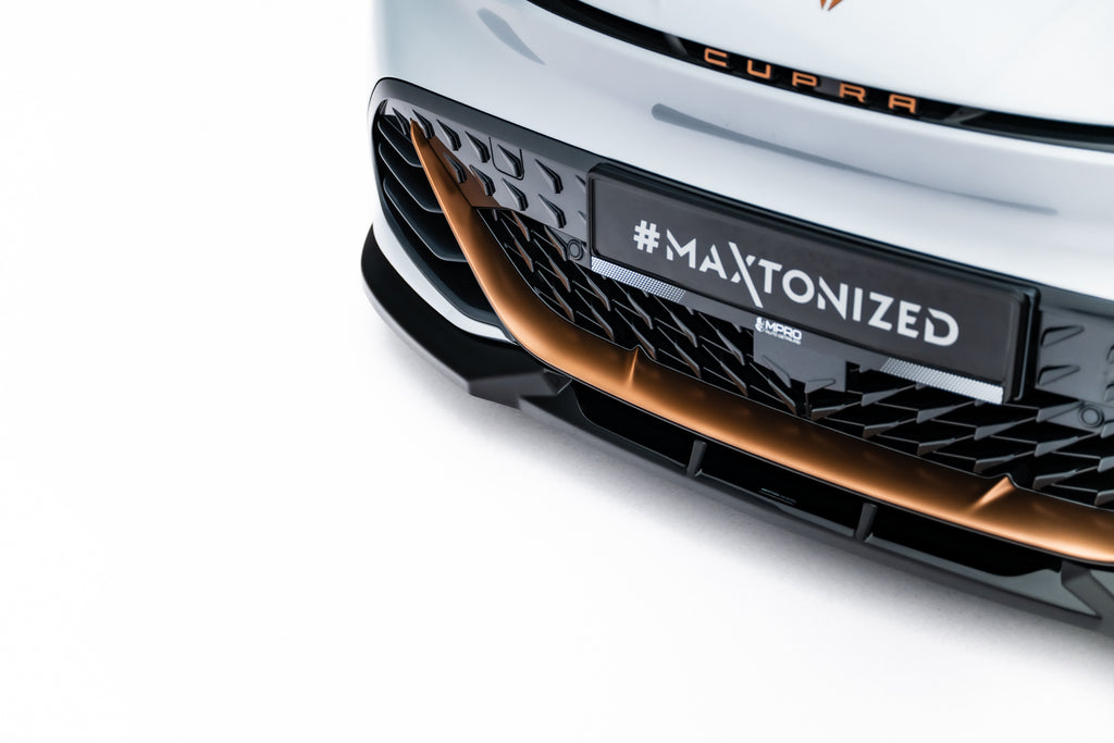 Maxton Design Street+ Spoilerlippe Front Ansatz V.1 passend für Cupra Born Mk1 schwarz Hochglanz