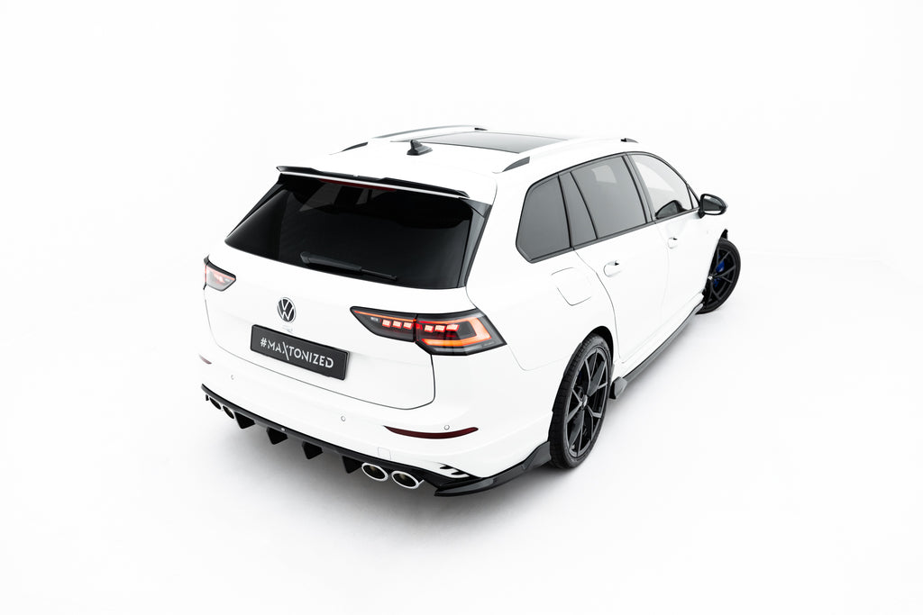 Maxton Design Diffusor Heck Ansatz passend für VW Golf R Variant Mk8 / Mk8 Facelift schwarz Hochglanz