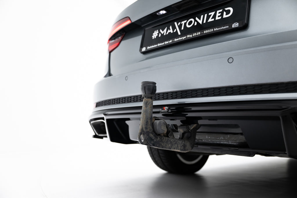 Maxton Design Diffusor Heck Ansatz passend für Audi A4 / A4 S-Line Limousine / Avant B9 schwarz Hochglanz
