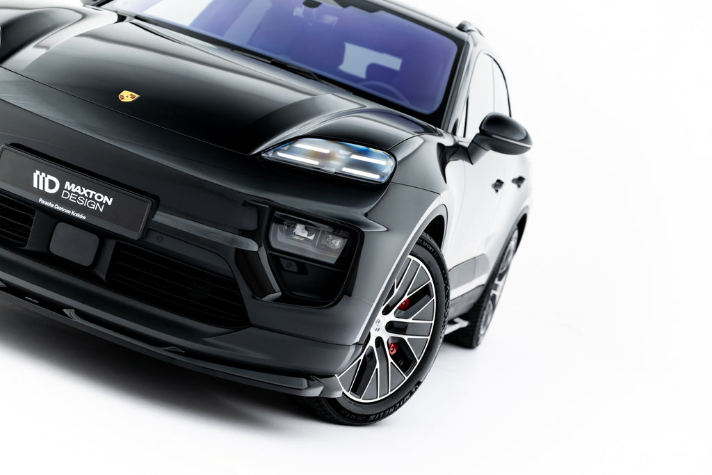 Maxton Design Street+ Spoilerlippe Front Ansatz passend für Porsche Macan EV Mk1 schwarz Hochglanz