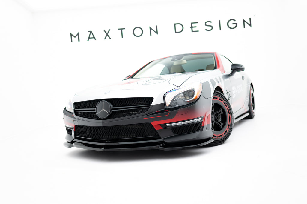 Maxton Design Street+ Spoilerlippe Front Ansatz V.2 passend für Mercedes-Benz SL 63 AMG R231 schwarz Hochglanz