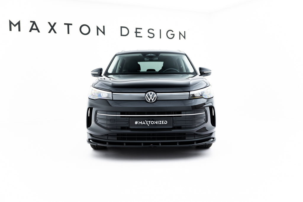 Maxton Design Street+ Spoilerlippe Front Ansatz V.2 passend für VW Tiguan Mk3 schwarz Hochglanz