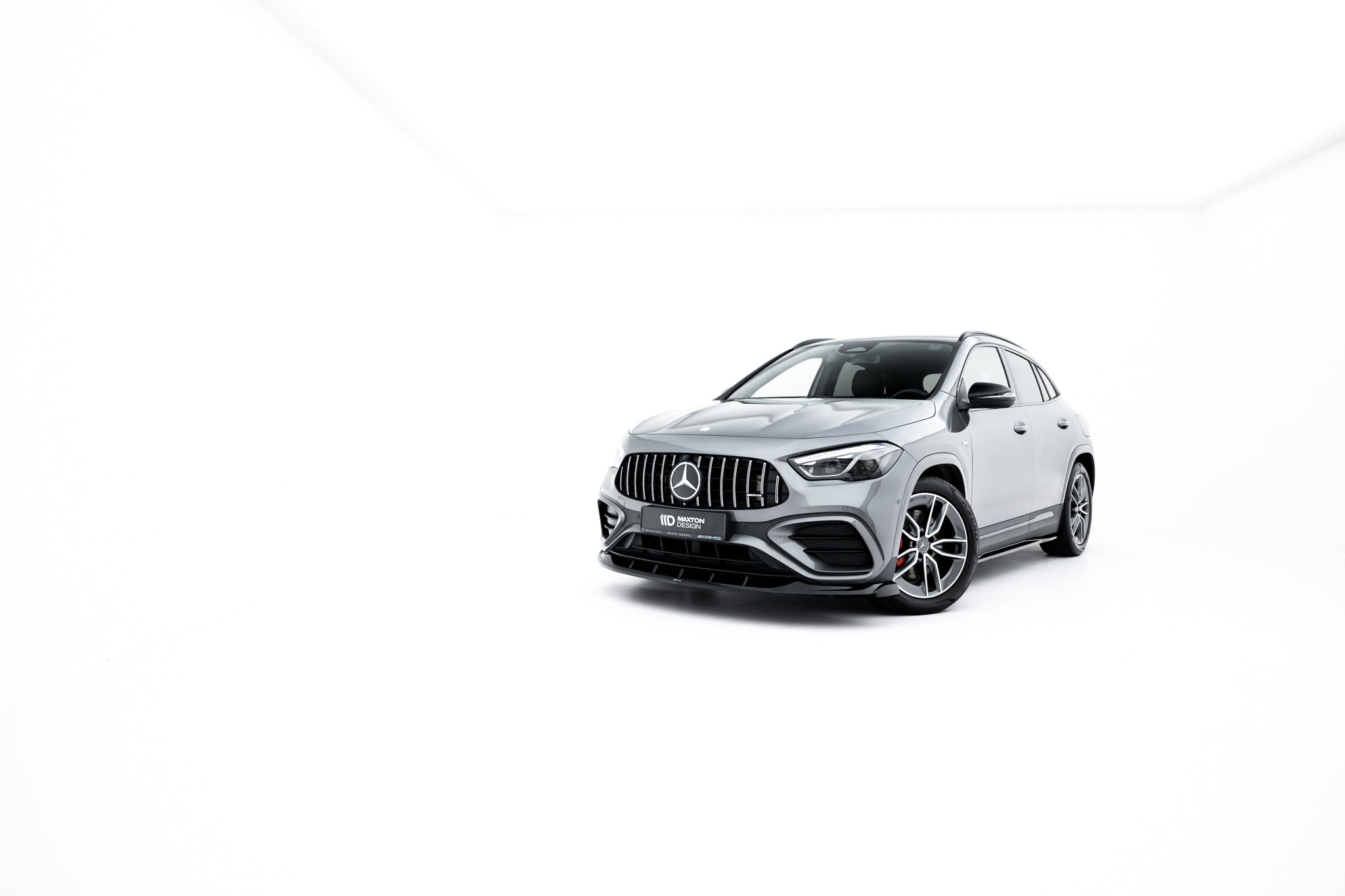 Maxton Design Street+ Spoilerlippe Front Ansatz V.2 passend für Mercedes-AMG GLA 35 H247 Facelift schwarz Hochglanz