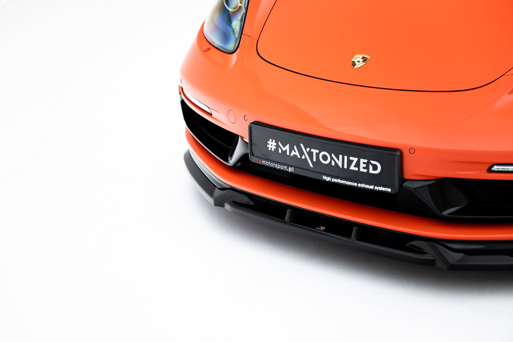 Maxton Design Street+ Spoilerlippe Front Ansatz passend für V.3 Porsche 718 Cayman GTS 982c schwarz Hochglanz
