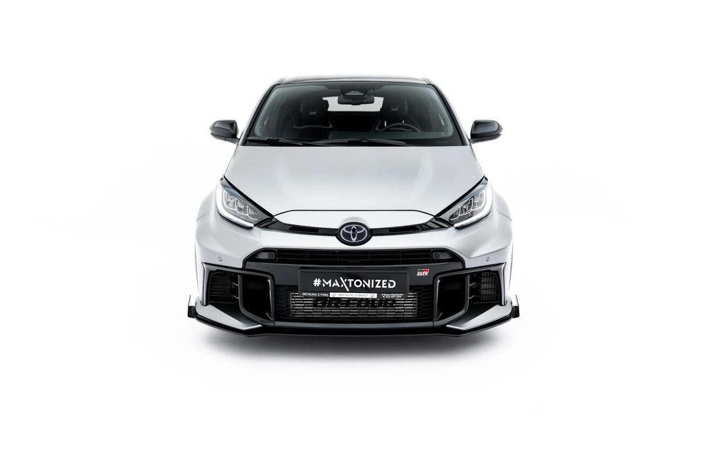 Maxton Design Street Pro Front Ansatz + Flaps für Toyota GR Yaris Mk4 Facelift schwarz Hochglanz