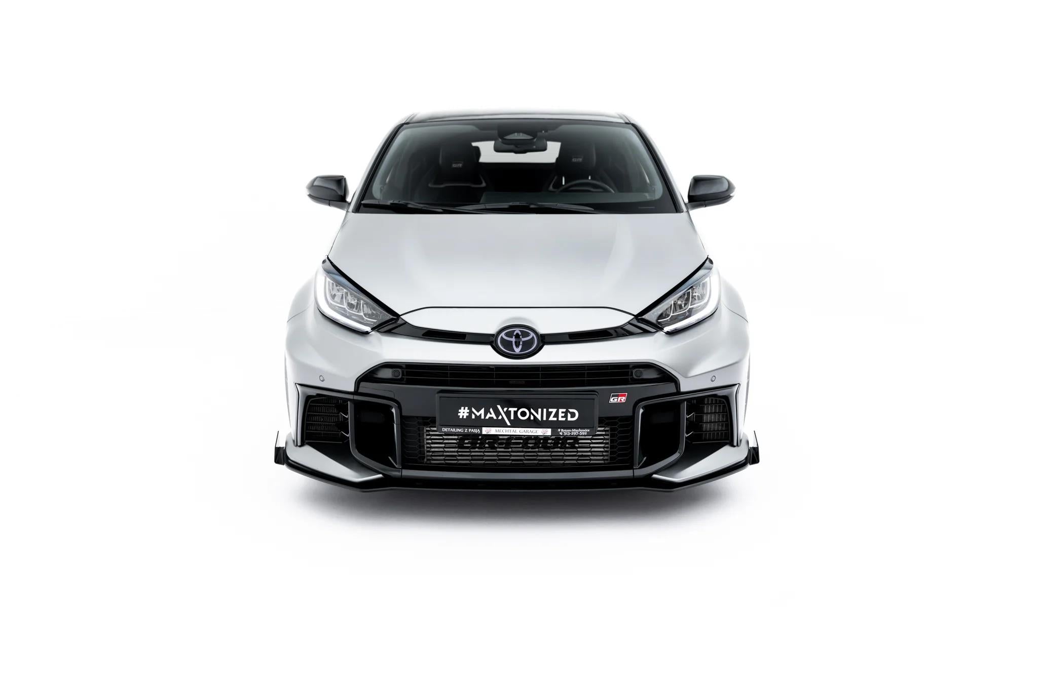 Maxton Design Front Stoßstange Flaps passend für Flaps Toyota GR Yaris Mk4 Facelift schwarz Hochglanz