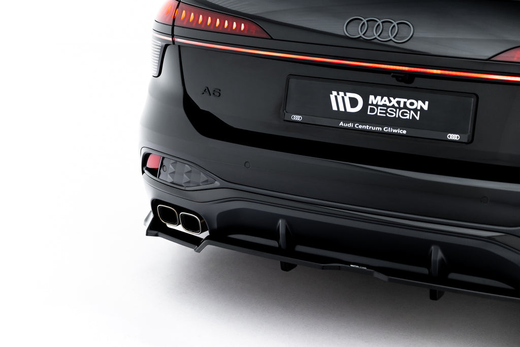 Maxton Design Street+ Mittlerer Diffusor RACE V.2 passend für Audi A6 S-Line C9 schwarz Hochglanz