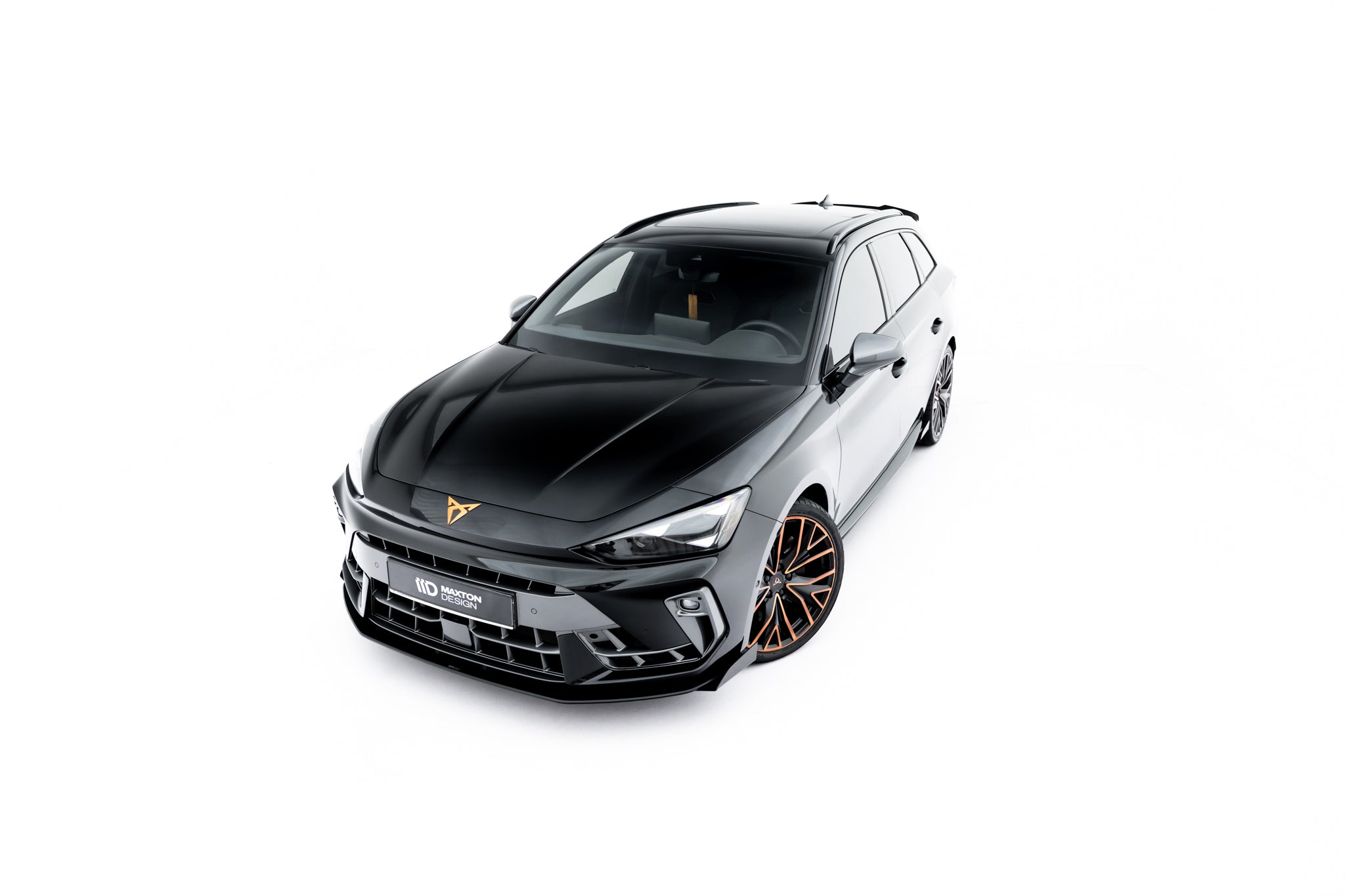 Maxton Design Street Pro Street+ Spoilerlippe Front Ansatz + Flaps passend für Cupra Leon ST / Hatchback Mk1 Facelift schwarz Hochglanz
