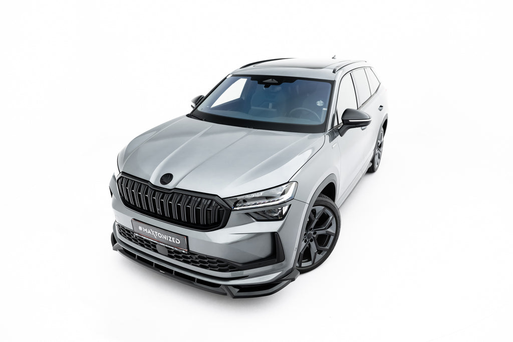Maxton Design Street+ Spoilerlippe Front Ansatz V.1 passend für Skoda Kodiaq Sportline Mk2 schwarz Hochglanz