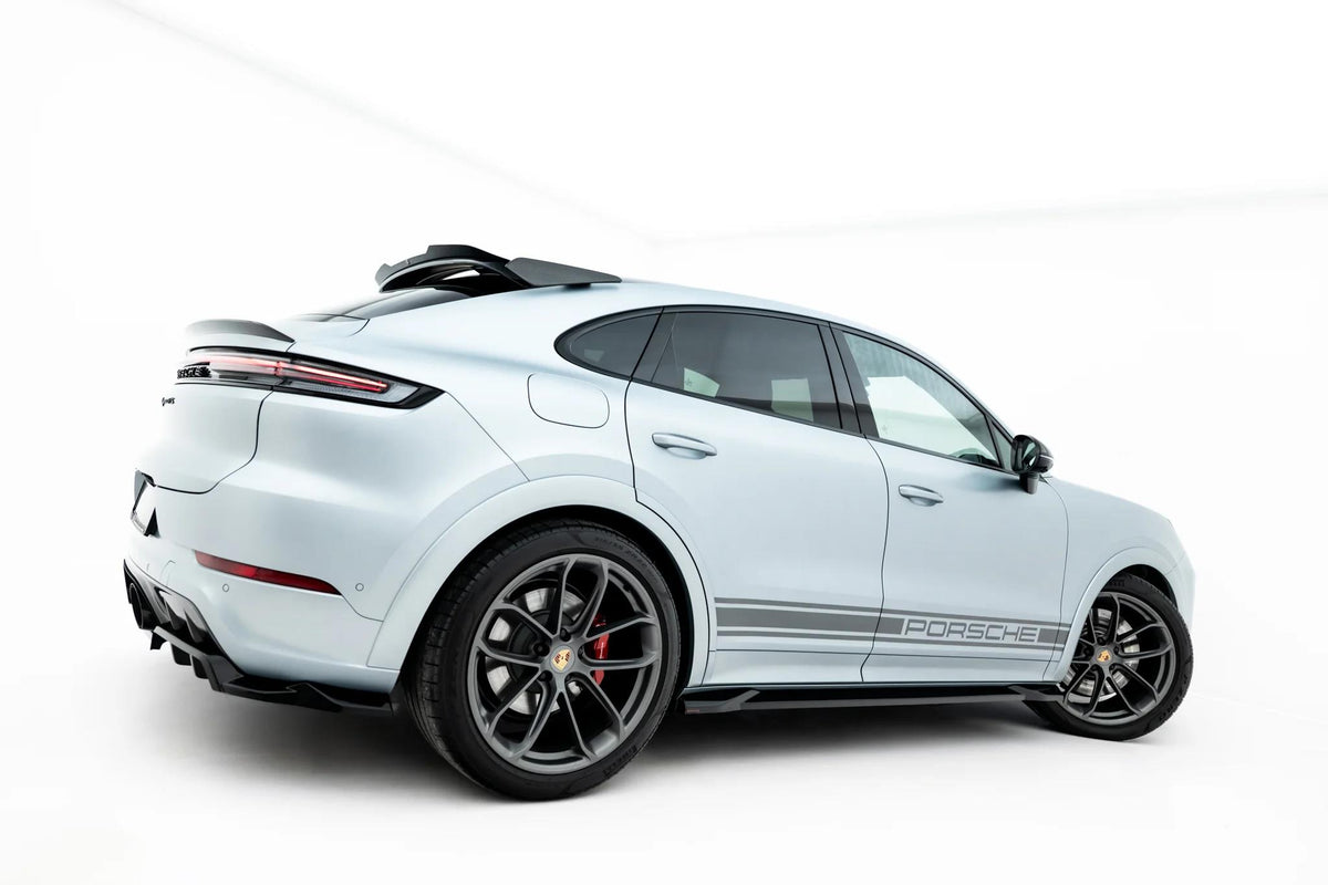 Maxton Design Street+ Seitenschweller Leisten für Porsche Cayenne GTS / Turbo Sport Pack / Turbo E-Hybrid GT Pack Coupe Mk3 Facelift [2023-] | Schwarz Hochglanz | ABS-Kunststoff