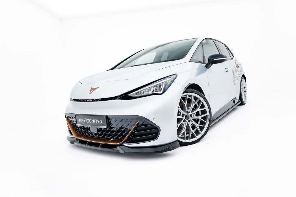 Maxton Design Street+ Spoilerlippe Front Ansatz V.1 passend für Cupra Born Mk1 schwarz Hochglanz