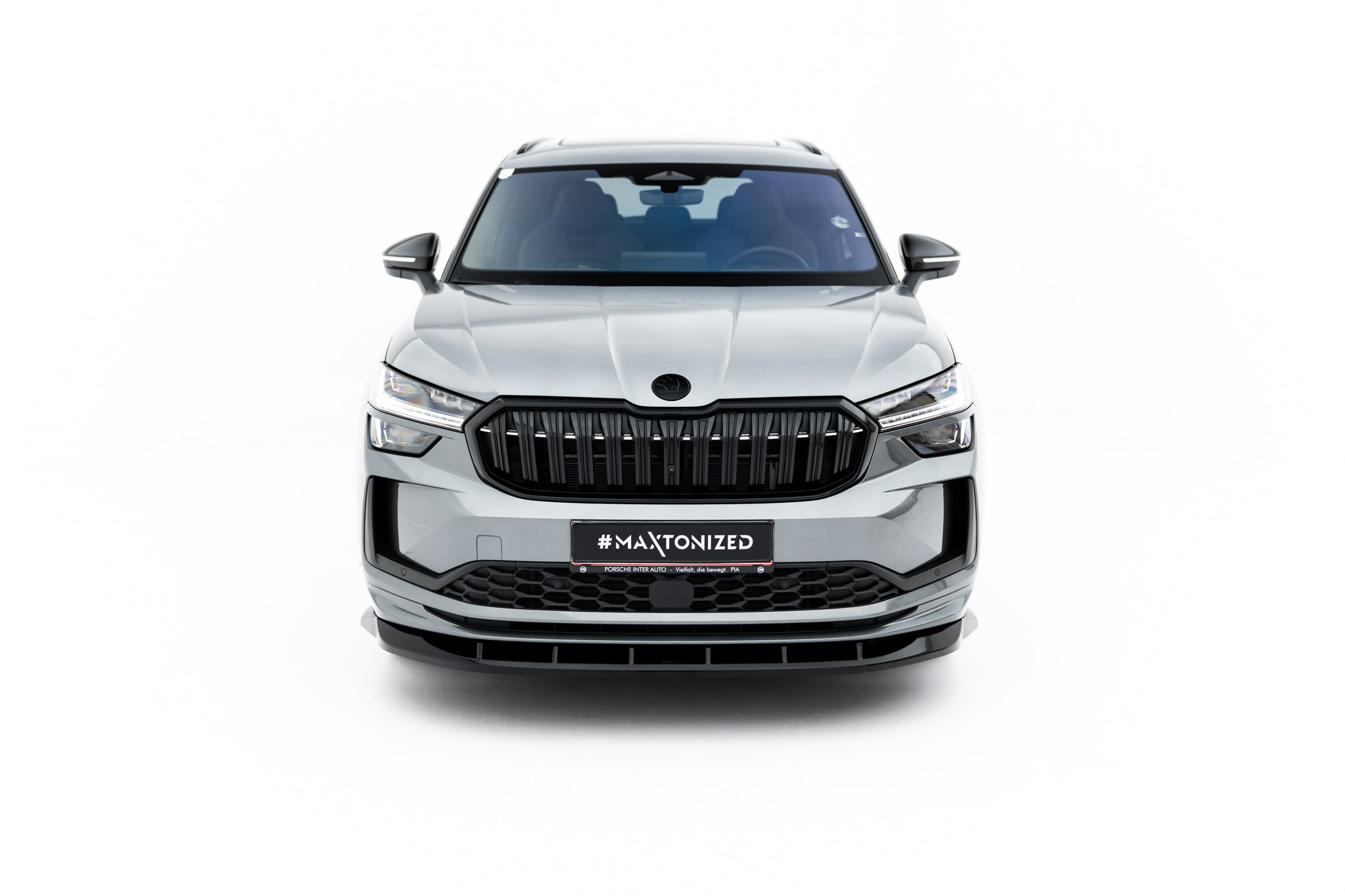 Maxton Design Street+ Spoilerlippe Front Ansatz V.2 passend für Skoda Kodiaq Sportline Mk2 schwarz Hochglanz