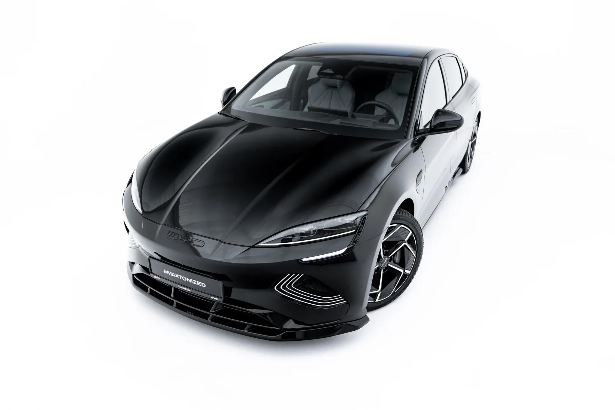 Maxton Design Street+ Spoilerlippe Front Ansatz passend für BYD Seal Mk1 schwarz Hochglanz