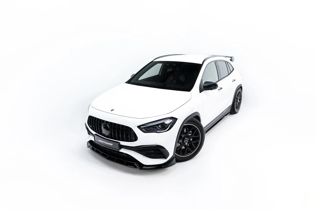 Maxton Design Street+ Spoilerlippe Front Ansatz für Mercedes-AMG GLA 35 H247 [2020-2023] | Schwarz Hochglanz | ABS-Kunststoff